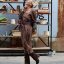 Robe Adélaïde — Viscose & lin chocolat