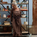 Robe Adélaïde — Viscose & lin chocolat