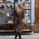Robe Adélaïde — Viscose & lin chocolat
