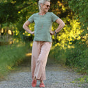 Blouse Emeline en lin vert cactus | Quintessence