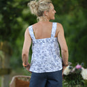 Blouse Florence – Broderie de coton encre florale