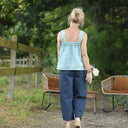 Blouse Florence – Lin chiné bleu doux
