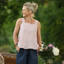 Blouse Florence – Lin chiné rose doux