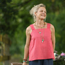 Blouse Florence – Coton/lin pamplemousse
