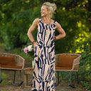Robe Sybille — Viscose marine beige