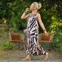 Robe Sybille — Viscose marine beige