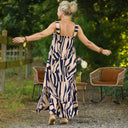 Robe Sybille — Viscose marine beige