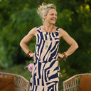 Robe Sybille — Viscose marine beige