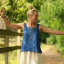 Blouse Florence – Lin bleu majorelle