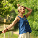 Blouse Florence – Lin bleu majorelle