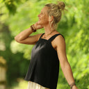 Blouse Florence – Double gaze de coton noire