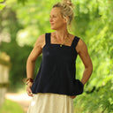 Blouse Florence – Double gaze de coton bleu nuit
