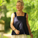 Blouse Florence – Double gaze de coton bleu nuit
