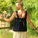 Blouse Florence – Double gaze de coton bleu nuit