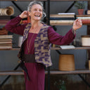 Robe Adélaïde — Double gaze de coton lie de vin