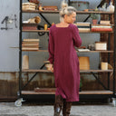 Robe Adélaïde — Double gaze de coton lie de vin