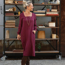Robe Adélaïde — Double gaze de coton lie de vin