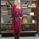 Robe Adélaïde — Double gaze de coton lie de vin