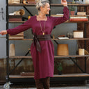 Robe Adélaïde — Double gaze de coton lie de vin
