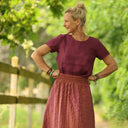 Blouse Emeline en lin Lie de vin