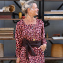 Robe Adélaïde — Velours milleraies terre de rose