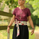 Blouse Emeline en lin Lie de vin