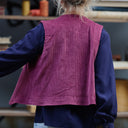 Veston Jean - Velours côtelé framboise