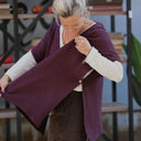 Poncho Erel — maille douce prune