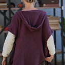 Poncho Erel — maille douce prune
