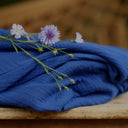 Jupe Tao — Double gaze de coton bleu majorelle