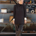 Pull col roulé Aveline — maille douce chocolat