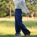 Pantalon femme en coton bleu, vue 7 — Quintessence