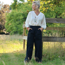 Pantalon femme en coton marine, vue 11 — Quintessence