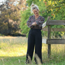 Pantalon femme en coton noire, vue 3 — Quintessence