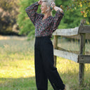 Pantalon femme en coton noire, vue 4 — Quintessence