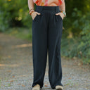 Pantalon Tino - Double gaze de coton noire