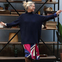 Pull col roulé Aveline — maille douce bleu marine