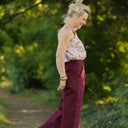 Pantalon Tino - Toile de coton bordeaux