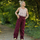 Pantalon Tino - Toile de coton bordeaux