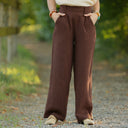 Pantalon Tino - Double gaze de coton chocolat