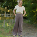 Pantalon Tino - Double gaze de coton prune