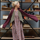 Robe Edmée — Velours milleraies Jardin d'opale