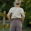 Pantalon Tino - Double gaze de coton prune