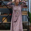 Robe Edmée — Velours milleraies Jardin d'opale