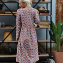 Robe Edmée — Velours milleraies Jardin d'opale