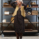Robe Edmée — Viscose noire à pois mordorés