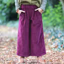 Jupe culotte Margot velours côtelé stretch lie de vin