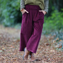Jupe culotte Margot velours côtelé stretch lie de vin
