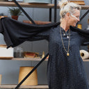 Robe Edmée — Double gaze de coton plumetis or