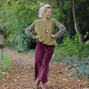 Jupe culotte Margot velours côtelé stretch lie de vin